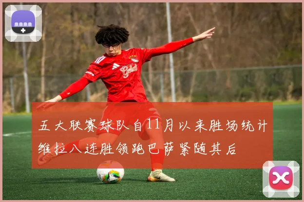 五大联赛球队自11月以来胜场统计维拉八连胜领跑巴萨紧随其后
